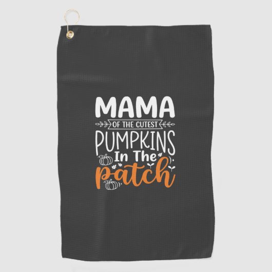 Serviette De Golf Conception de patch de citrouilles maman Halloween (Devant)