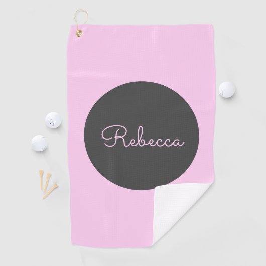 Serviette De Golf Conception de script rétro-moderne rose éditable c (En situation)