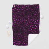 Serviette De Golf Conception de série Leopard violet et or 5 (En situation)