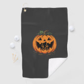Serviette De Golf Conception de silhouette de citrouille Halloween B (En situation)