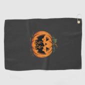 Serviette De Golf Conception de silhouette de citrouille Halloween B (Horizontal)