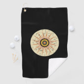 Serviette De Golf Conception de soleil levant rétro boho (En situation)