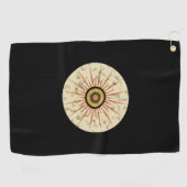 Serviette De Golf Conception de soleil levant rétro boho (Horizontal)