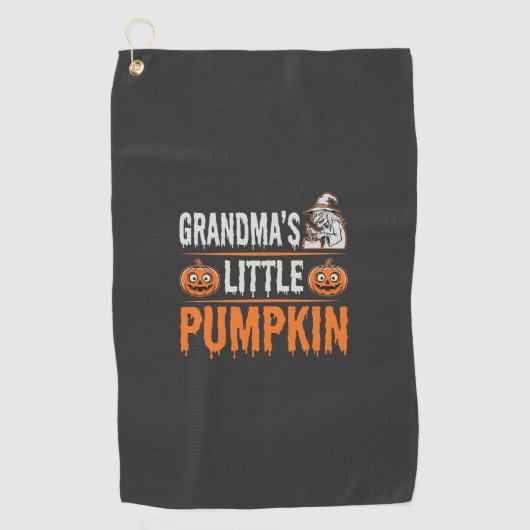 Serviette De Golf Conception de sorcière d'Halloween de petit citrou (Devant)