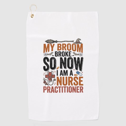 Serviette De Golf Conception de sorcière d'infirmière praticienne dr (Devant)