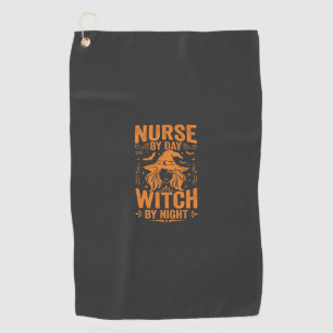 Serviette De Golf Conception de sorcière infirmière Halloween