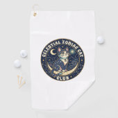 Serviette De Golf Conception de T-shirt de chat mignon de Zodiaque c (En situation)