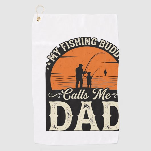 Serviette De Golf Conception de T-shirt pour papa, copain de pêche v (Devant)