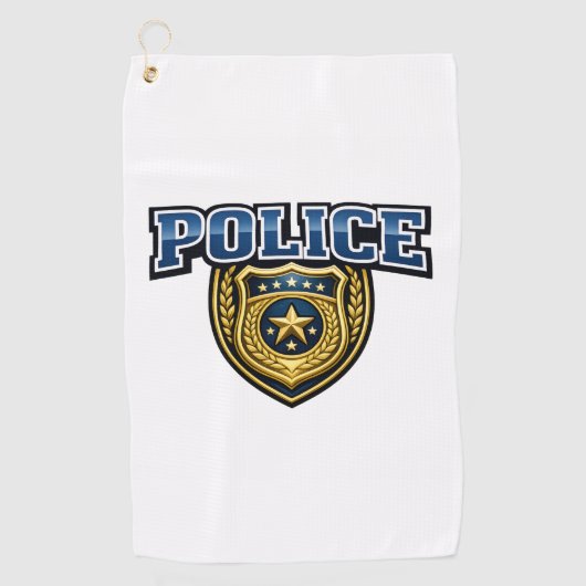 Serviette De Golf Conception de texte gras pour badge de police (Devant)