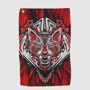 Serviette De Golf Conception de totem tribal Haida Loup