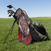 Serviette De Golf Conception de totem tribal Haida Loup (Vert)