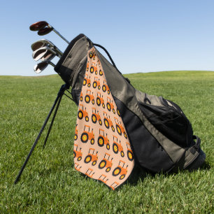 Serviette De Golf Conception de tracteur orange sur fond de couleur