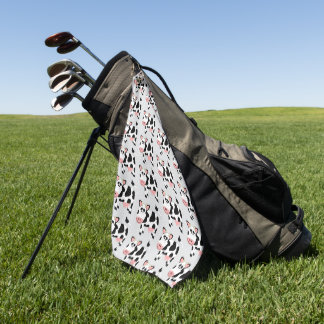 Serviette De Golf Conception de vache sur fond de couleur au choix