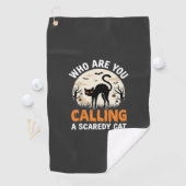 Serviette De Golf Conception de vecteur de chat noir drôle d'Hallowe (En situation)