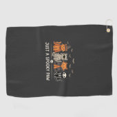 Serviette De Golf Conception de vecteur de costume de chat Halloween (Horizontal)