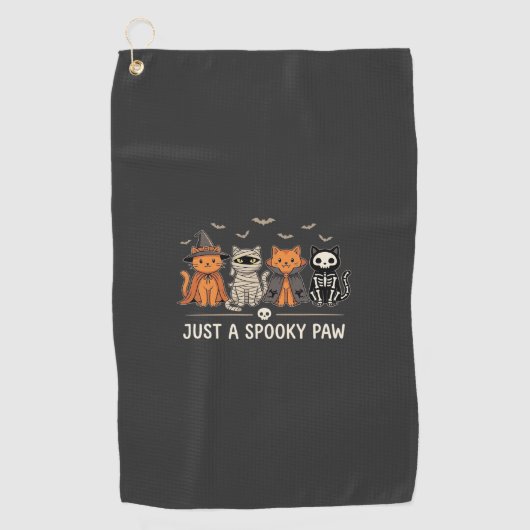 Serviette De Golf Conception de vecteur de costume de chat Halloween (Devant)