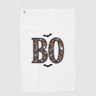 Serviette De Golf Conception de vecteur de doodle de boo d'Halloween