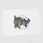 Serviette De Golf Conception de vecteur de magicien de tortue mignon (Horizontal)