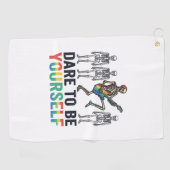 Serviette De Golf Conception de vecteur de squelette arc-en-ciel ose (Horizontal)