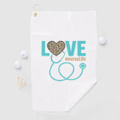 Serviette De Golf Conception de vecteur de stéthoscope léopard d'amo (En situation)