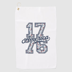 Serviette De Golf Conception de vecteur vintage patriotique floral a