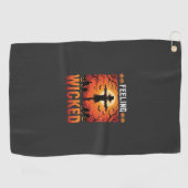 Serviette De Golf Conception d'épouvantail d'Halloween qui fait mal_ (Horizontal)