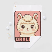 Serviette De Golf Conception d'illustration de lama mignon (En situation)