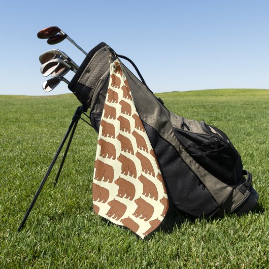 Serviette De Golf Conception d'ours sur fond de n'importe quelle cou (Vert)