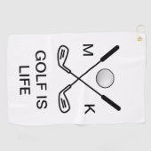 Serviette De Golf Conception du monogramme des hommes (Horizontal)