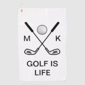 Serviette De Golf Conception du monogramme des hommes (Devant)