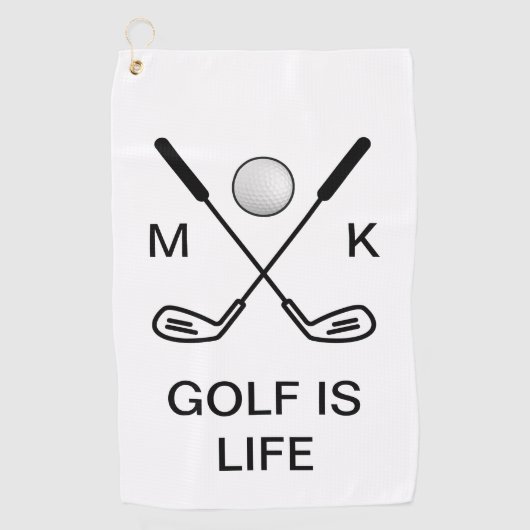 Serviette De Golf Conception du monogramme des hommes (Devant)