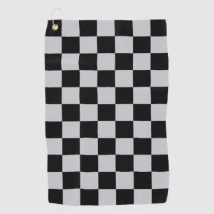 Serviette De Golf Conception du Motif du vérificateur gris cendré