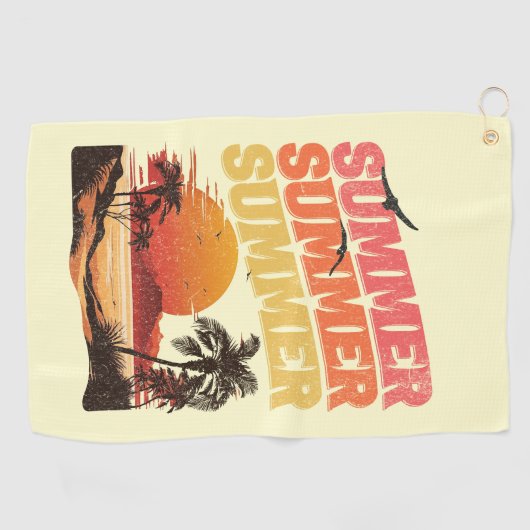 Serviette De Golf Conception du texte d'été (Horizontal)