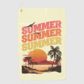 Serviette De Golf Conception du texte d'été (Devant)