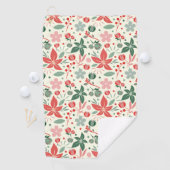 Serviette De Golf Conception florale lumineuse avec feuilles vertes (En situation)