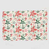Serviette De Golf Conception florale lumineuse avec feuilles vertes (Horizontal)
