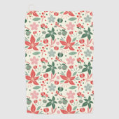 Serviette De Golf Conception florale lumineuse avec feuilles vertes (Devant)