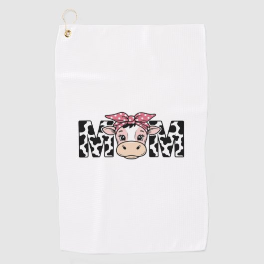 Serviette De Golf Conception graphique de maman vache mignonne arc_1 (Devant)