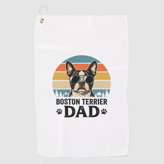 Serviette De Golf Conception Papa Boston Terrier Amant de Chien Vint (Devant)
