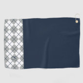 Serviette De Golf Conception personnalisée en bleu, blanc et gris | (Horizontal)
