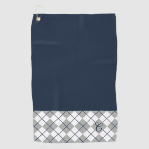 Serviette De Golf Conception personnalisée en bleu, blanc et gris