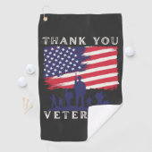 Serviette De Golf Conception personnalisée : Merci drapeau américain (En situation)