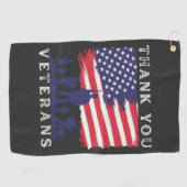 Serviette De Golf Conception personnalisée : Merci drapeau américain (Horizontal)