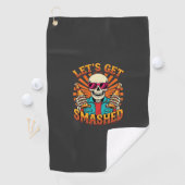 Serviette De Golf Conception squelette de bière écrasée Halloween dr (En situation)