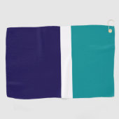 Serviette De Golf Conception turquoise de blocs de couleur bleu blan (Horizontal)