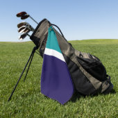 Serviette De Golf Conception turquoise de blocs de couleur bleu blan (Vert)
