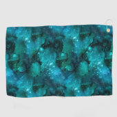 Serviette De Golf Conception Turquoise de la série Galaxy 6 (Horizontal)