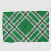 Serviette De Golf Conception verte de style de plaid (Horizontal)