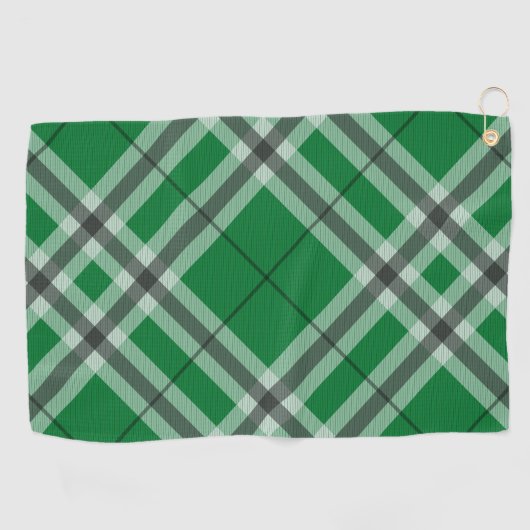 Serviette De Golf Conception verte de style de plaid (Horizontal)