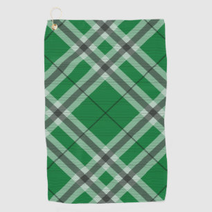 Serviette De Golf Conception verte de style de plaid